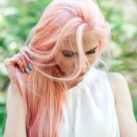 Young Woman with pink hair scaled