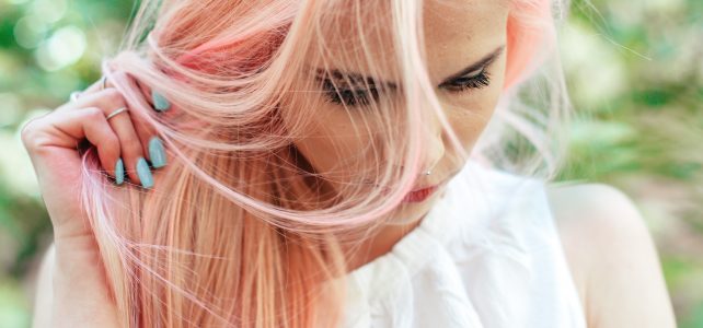 Young Woman with pink hair scaled