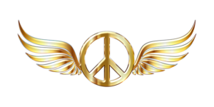 peace sign with wings